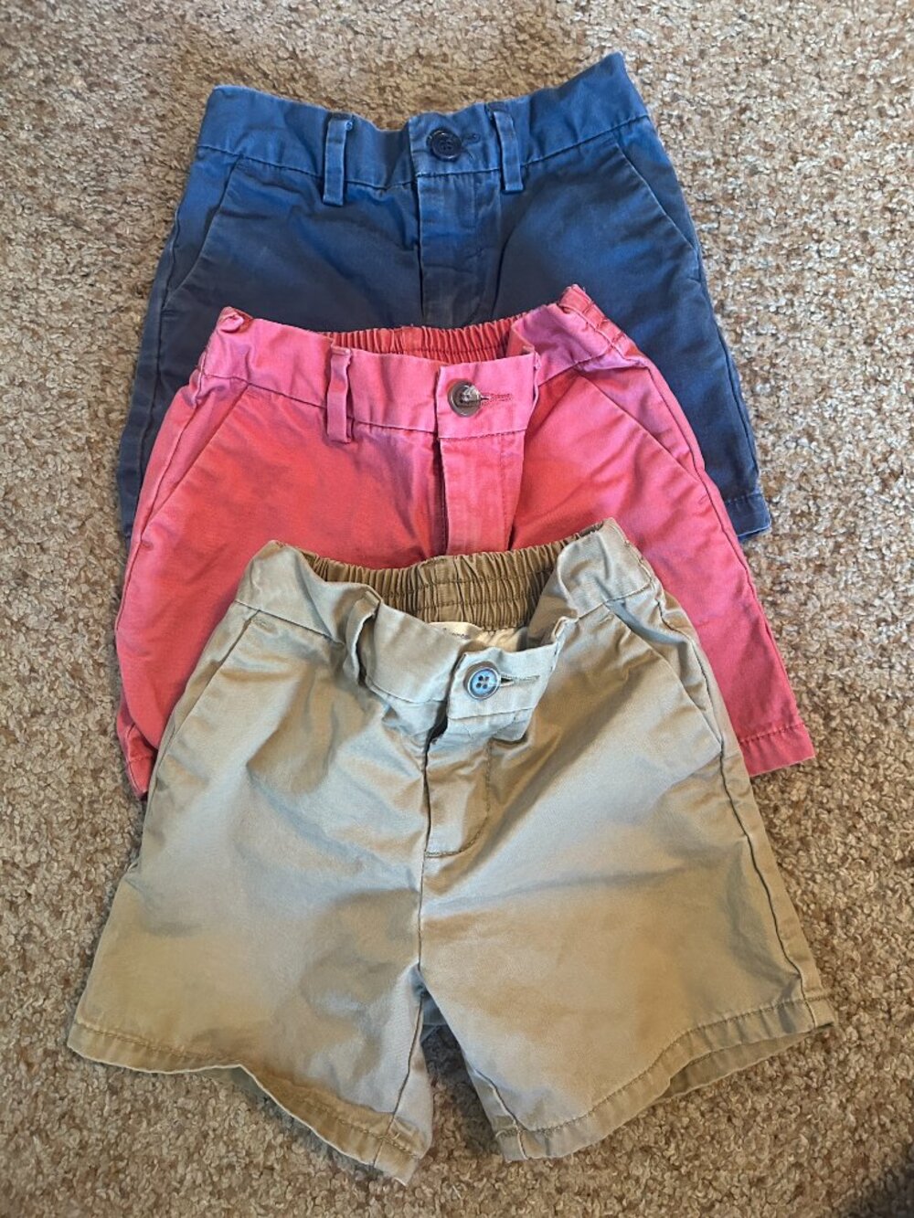 Ralph Lauren Boys 18Months Shorts Bundle Navy Red Khaki Chino Mid Length EUC